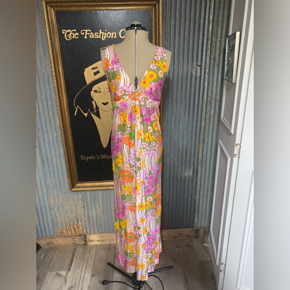 Vintage Entro Floral Smocked Dress